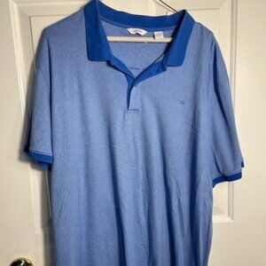 Calvin Kline Light Blue shirt with dark blue collar Polo Shirt size XXL